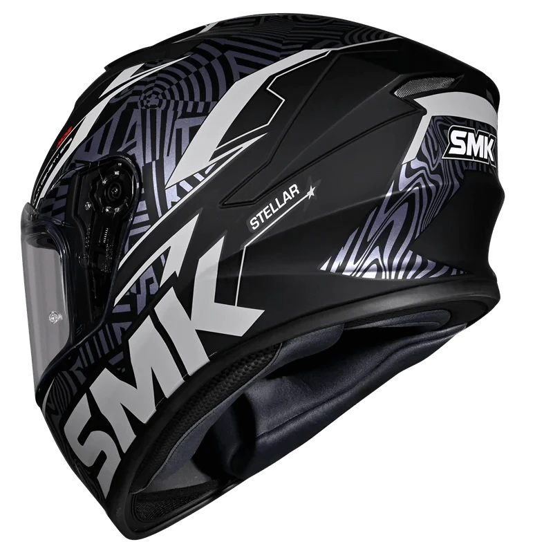 Destination Moto SMK STELLAR FURY GLOSS BLACK GREY GL266C HELMET