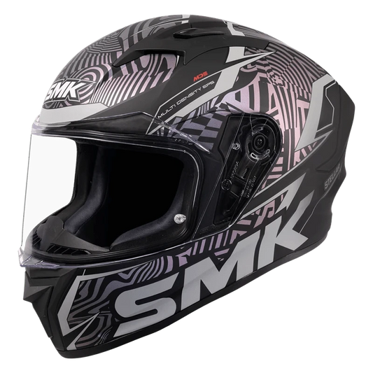 Destination Moto SMK STELLAR FURY GLOSS BLACK GREY GL266C HELMET