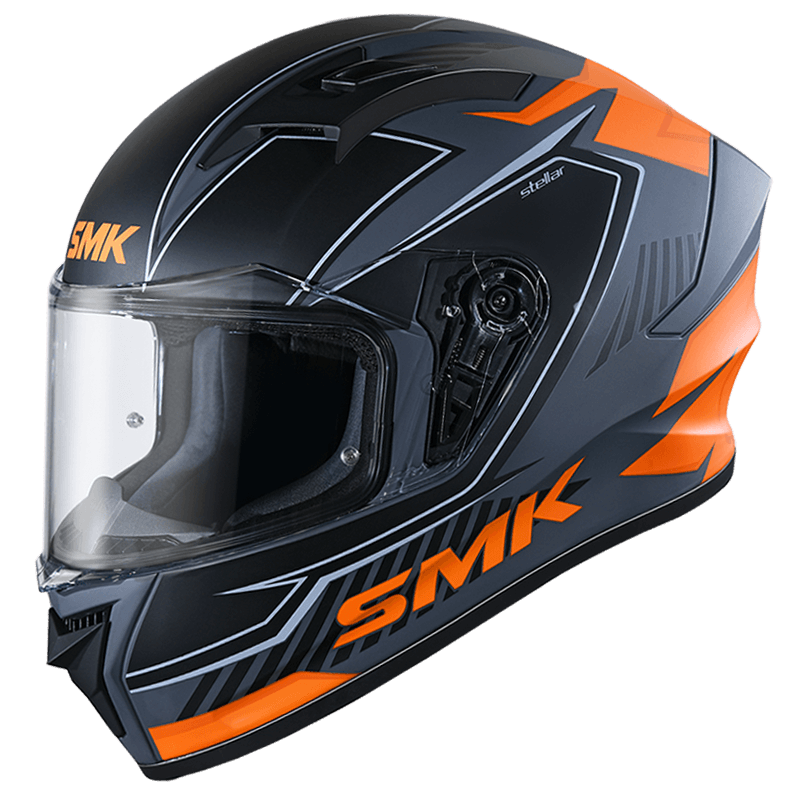 Destination Moto SMK Stellar Sports Adox Gloss  Black Orange GL672 Helmet