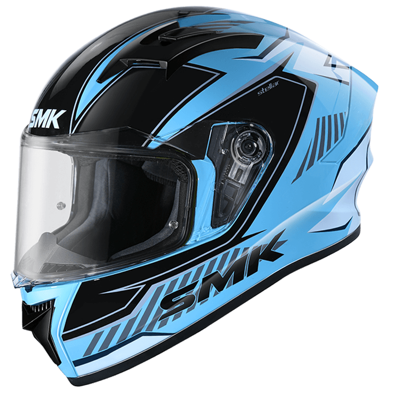 Destination Moto SMK Stellar Sports Adox Gloss Blue White Black GL512 Helmet