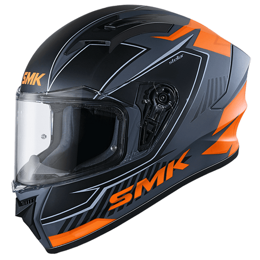 Destination Moto SMK Stellar Sports Adox Matt  Black Orange MA672 Helmet