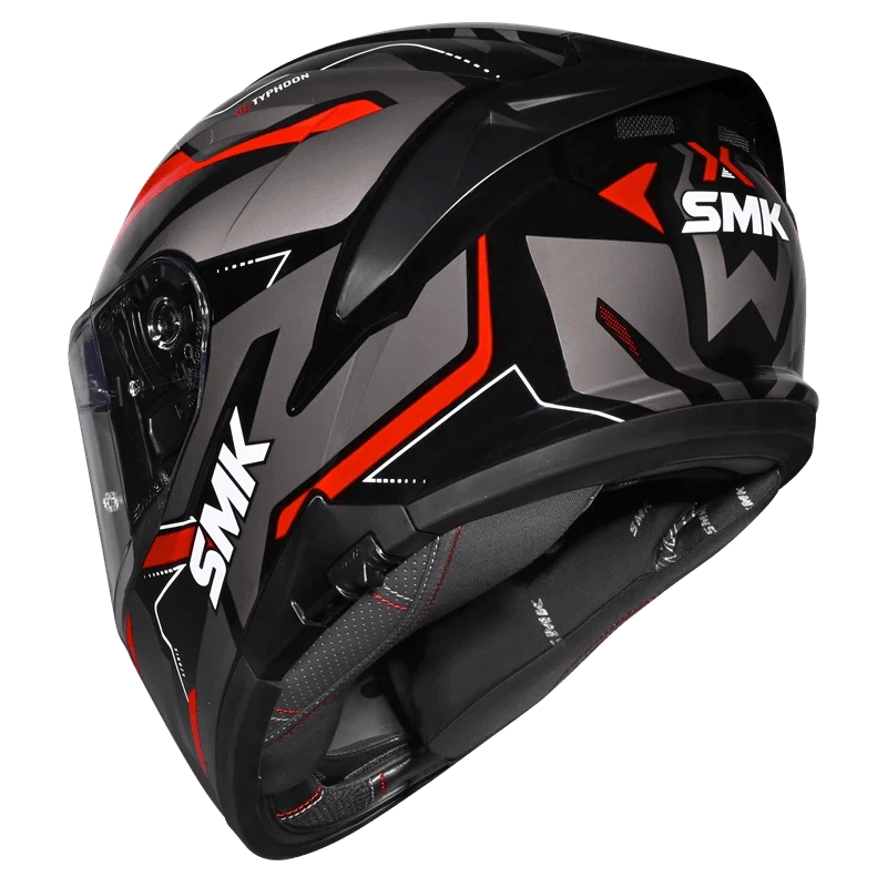 Destination Moto SMK TYPHOON AZONIX MATT BLACK RED HELMET MA263