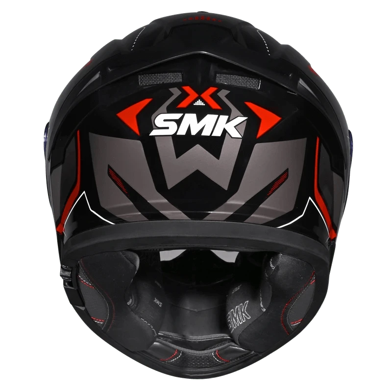 Destination Moto SMK TYPHOON AZONIX MATT BLACK RED HELMET MA263