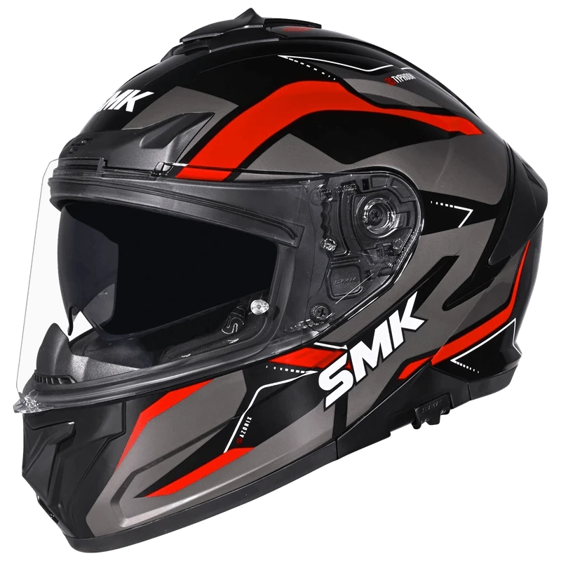 Destination Moto SMK TYPHOON AZONIX MATT BLACK RED HELMET MA263