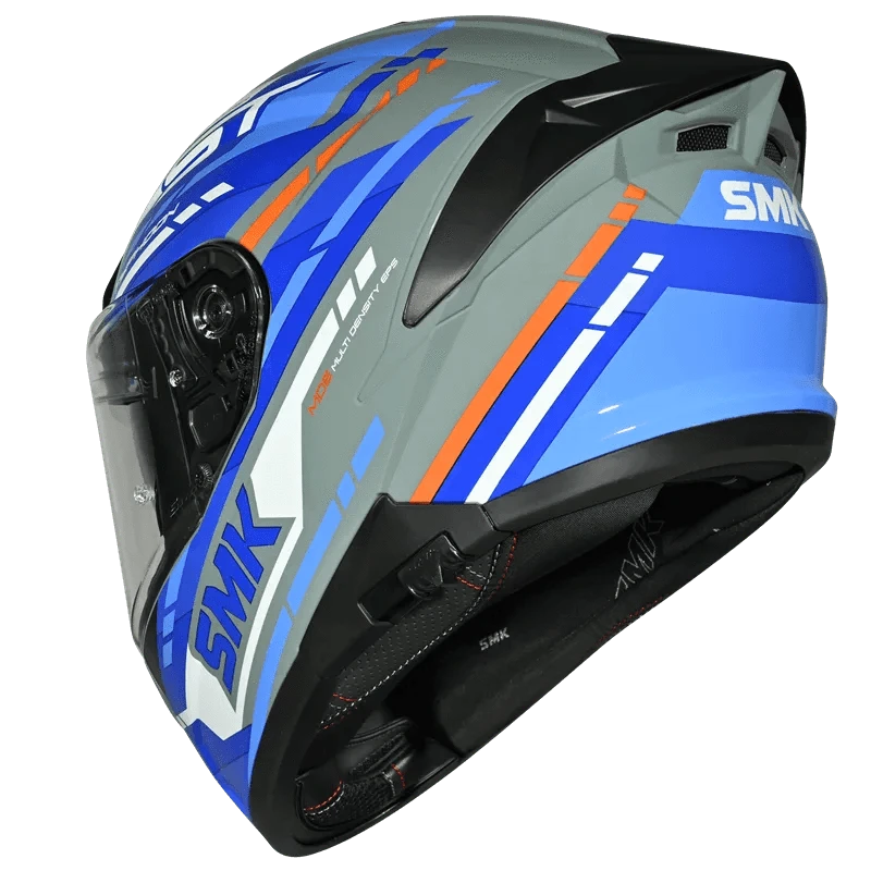 Destination Moto SMK TYPHOON SPORTS TOURER GLOSS GREY BLUE WHITE HELMET GL651