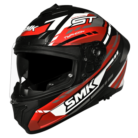Destination Moto SMK Typhoon Sports Tourer Helmet Gloss Black White Red GL231