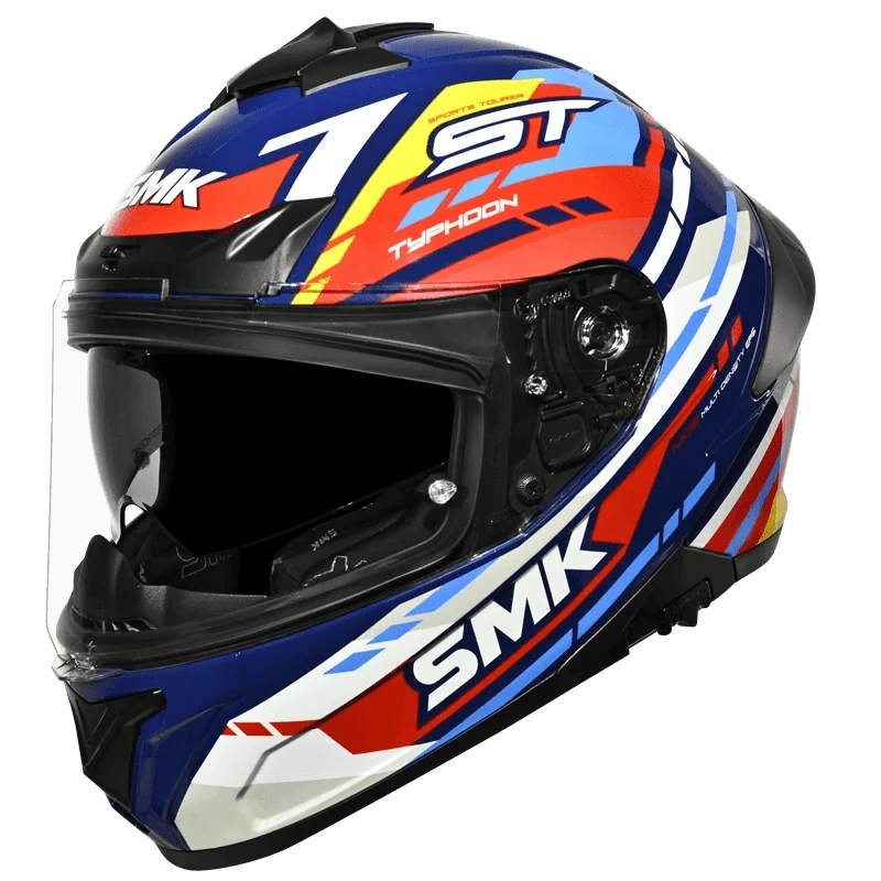 Destination Moto SMK Typhoon Sports Tourer Helmet Gloss Blue Red Yellow GL534