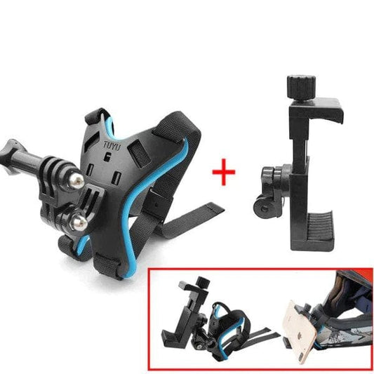 Destination Moto TUYU Motorcycle Helmet Chin Mount For Action Camera + Mobile Phone Mounting Bracket