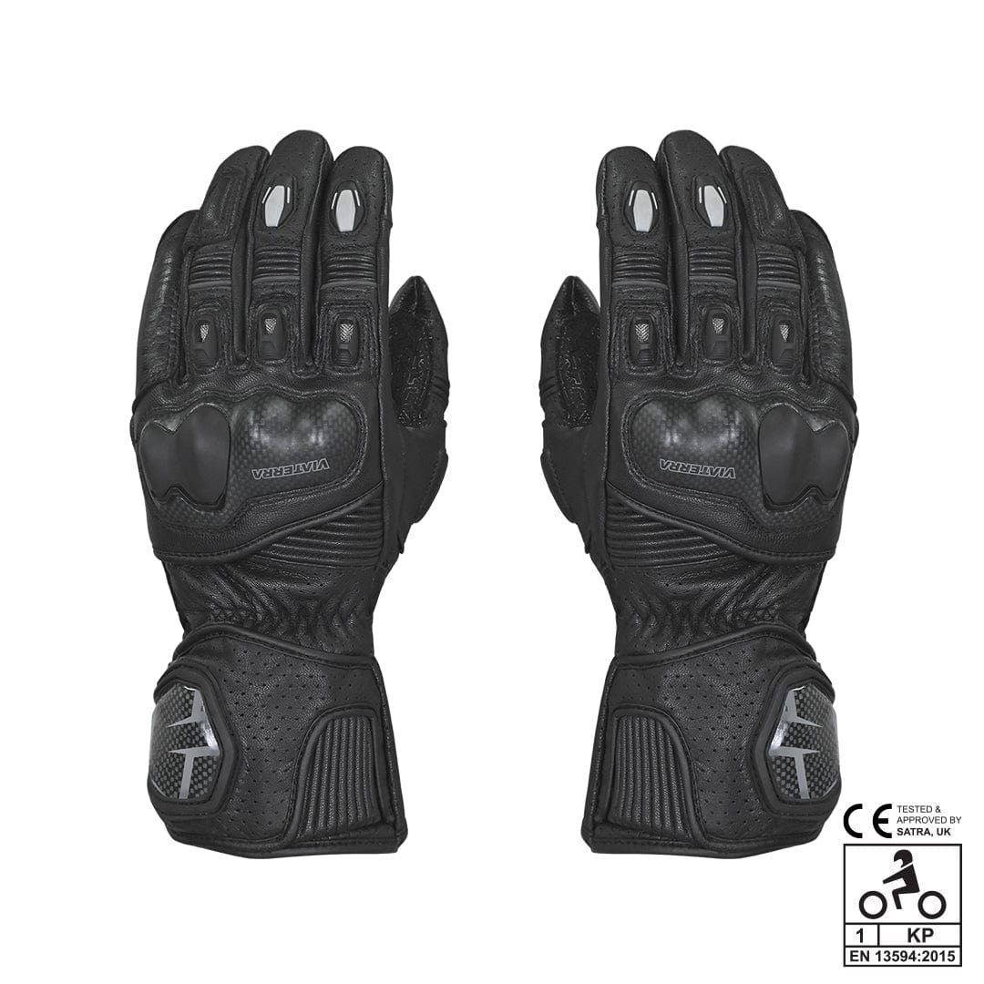 Destination Moto VIATERRA GRID – FULL GAUNTLET MOTORCYCLE RIDING GLOVES (BLACK)