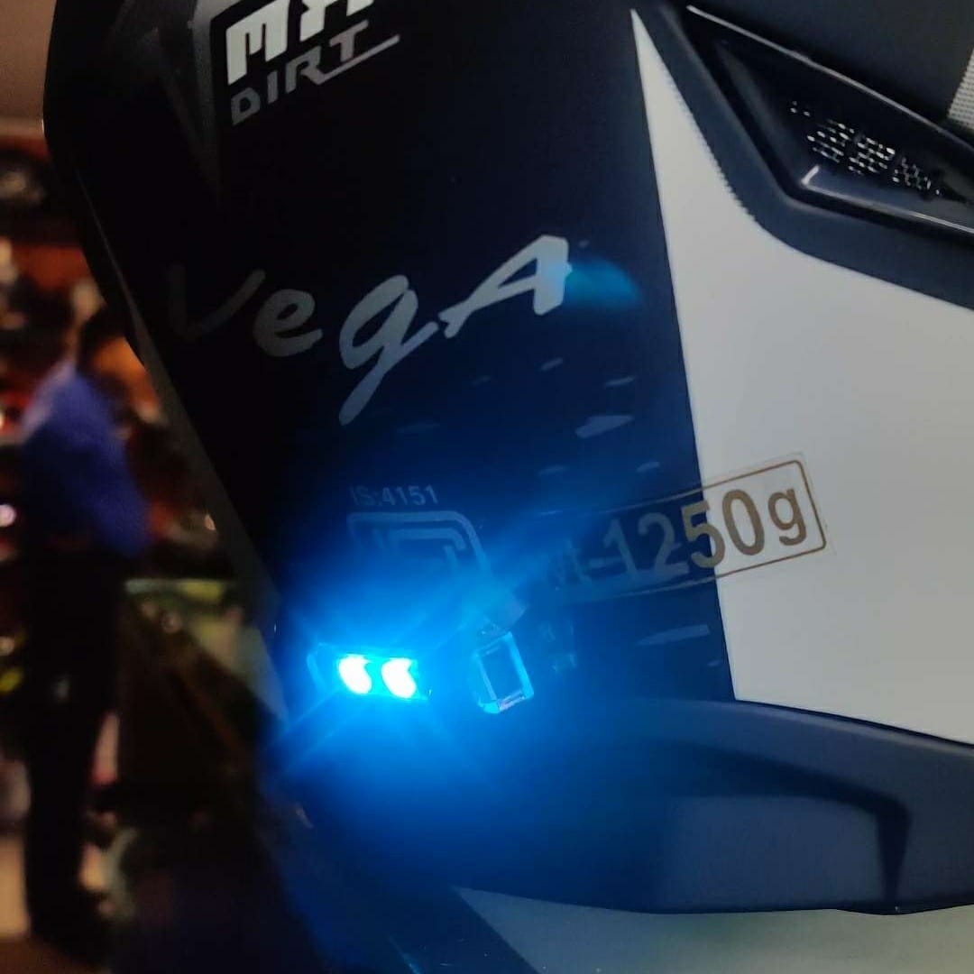 Destination Moto Aircraft/Strobe LED Light For Helmet (Multicolour)