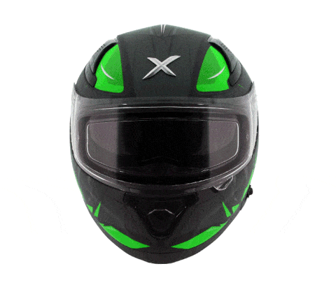 Destination Moto AXOR Apex Hunter Gloss Black Neon Green Helmet