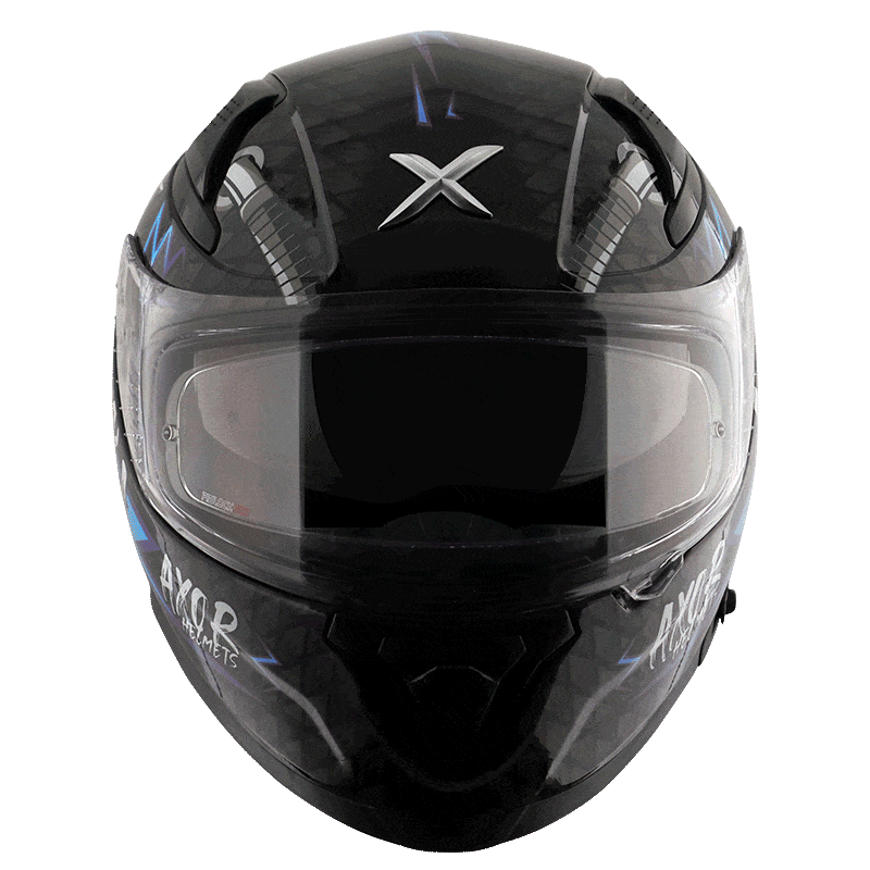 Axor Helmets Axor Apex Ride Fast Gloss Black Blue Helmet