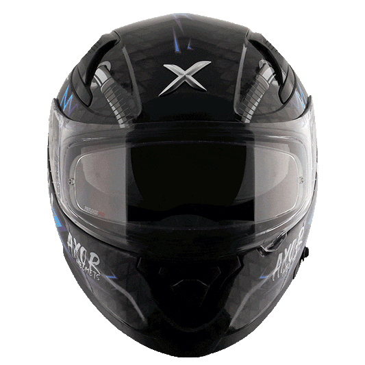 Axor Helmets Axor Apex Ride Fast Gloss Black Blue Helmet