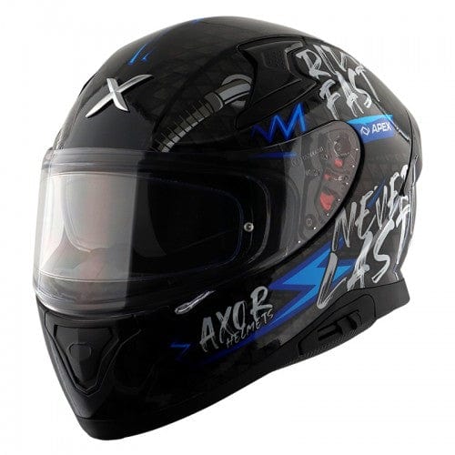 Axor Helmets Axor Apex Ride Fast Gloss Black Blue Helmet