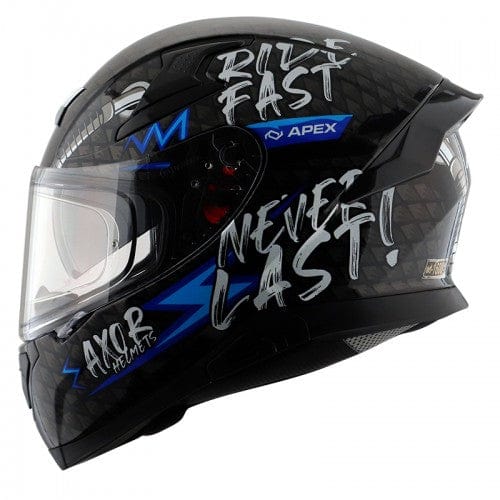 Axor Helmets Axor Apex Ride Fast Gloss Black Blue Helmet