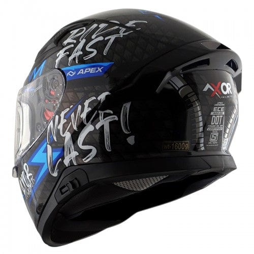 Axor Helmets Axor Apex Ride Fast Gloss Black Blue Helmet