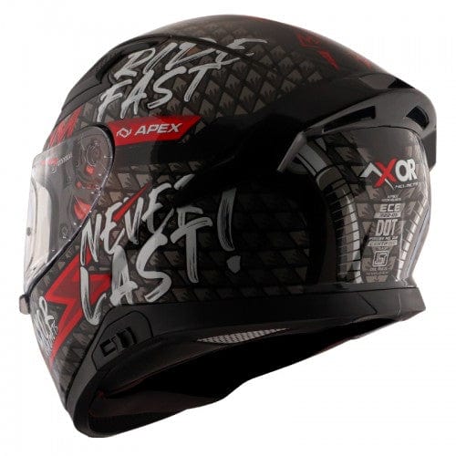 Axor Helmets Axor Apex Ride Fast Gloss Black Red Helmet
