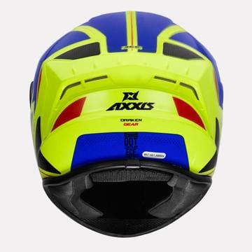 AXXIS Draken Gear Helmet Gloss Fluorescent Yellow Blue - Destination Moto