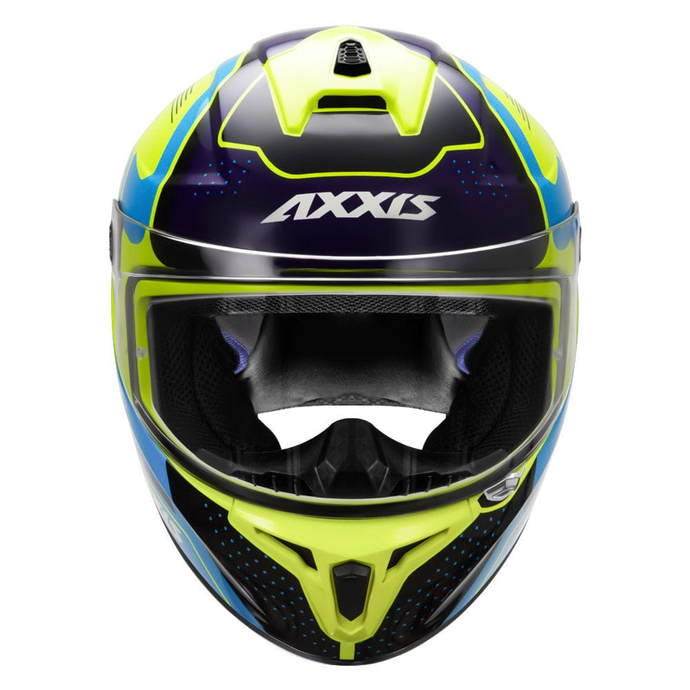 Destination Moto AXXIS DRAKEN S COUGAR GLOSS FLOURO NEON YELLOW HELMET