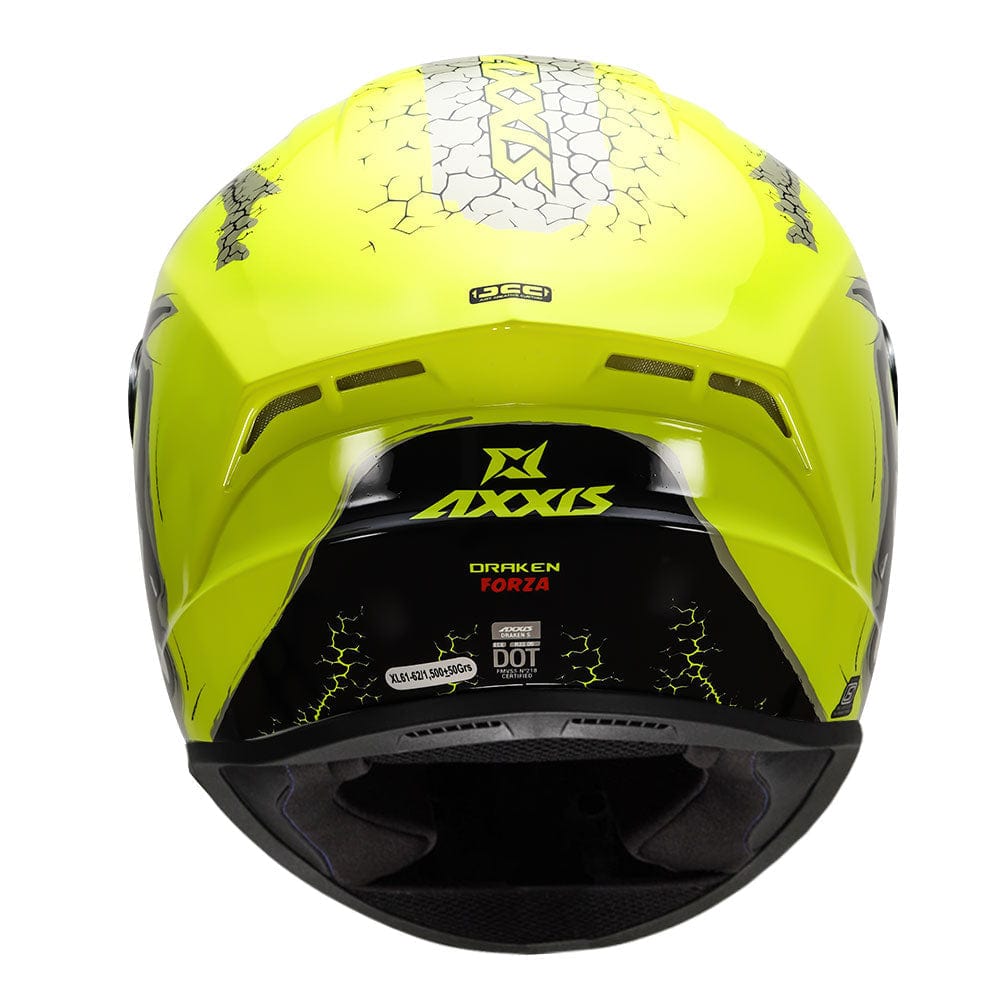 Destination Moto Axxis Draken S Forza Helmet Gloss Hi Viz Green