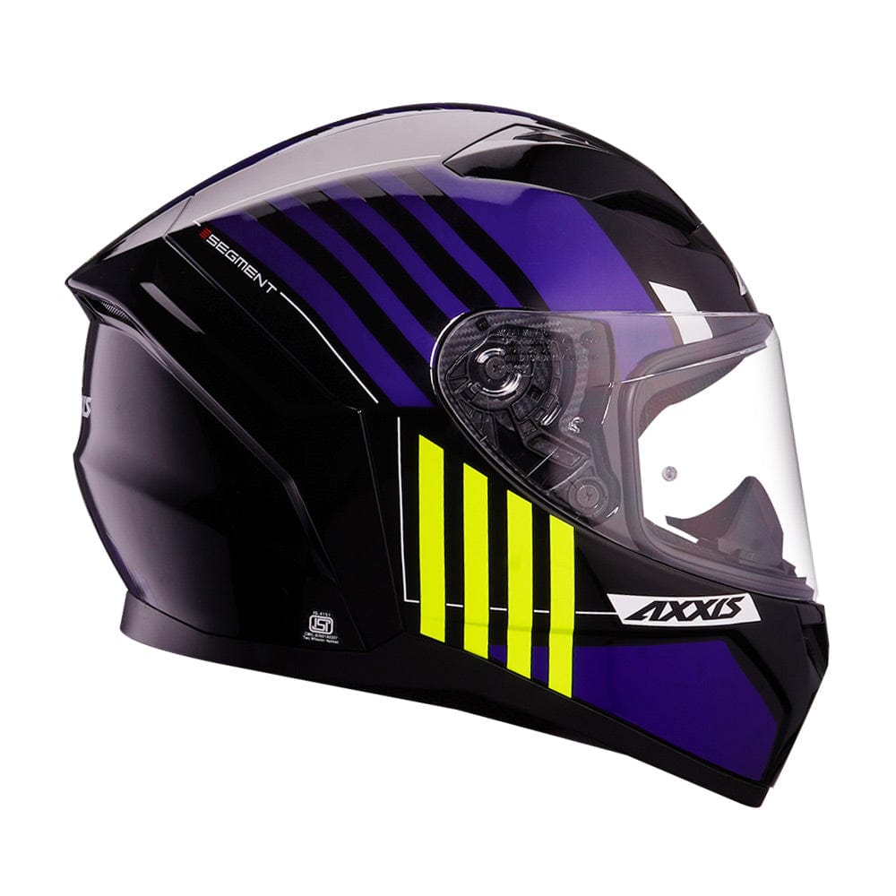 Destination Moto Axxis Segment Giga Gloss Black Blue Neon Helmet
