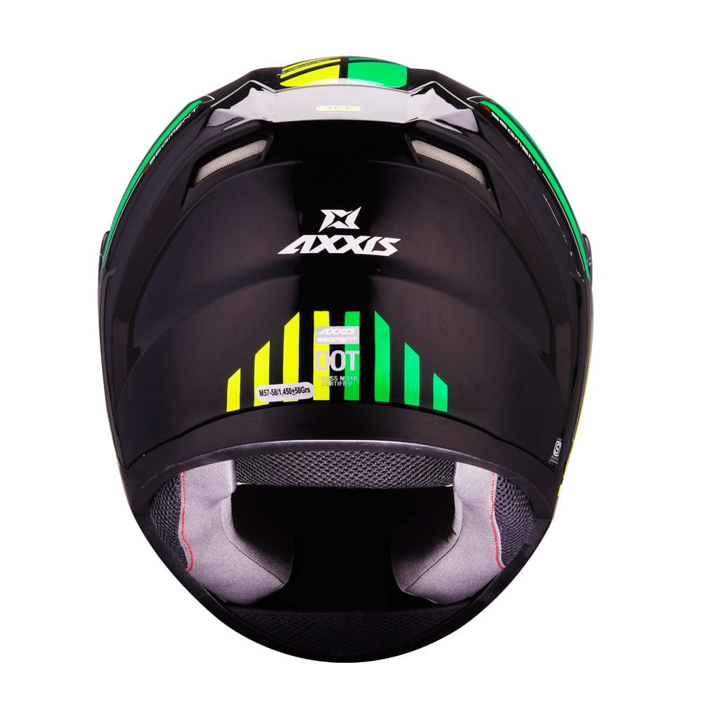 Destination Moto Axxis Segment Giga Gloss Black Green Helmet