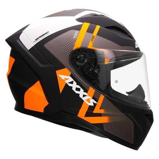 Destination Moto Axxis Segment Leders Black Grey Orange Motorcycle Helmet