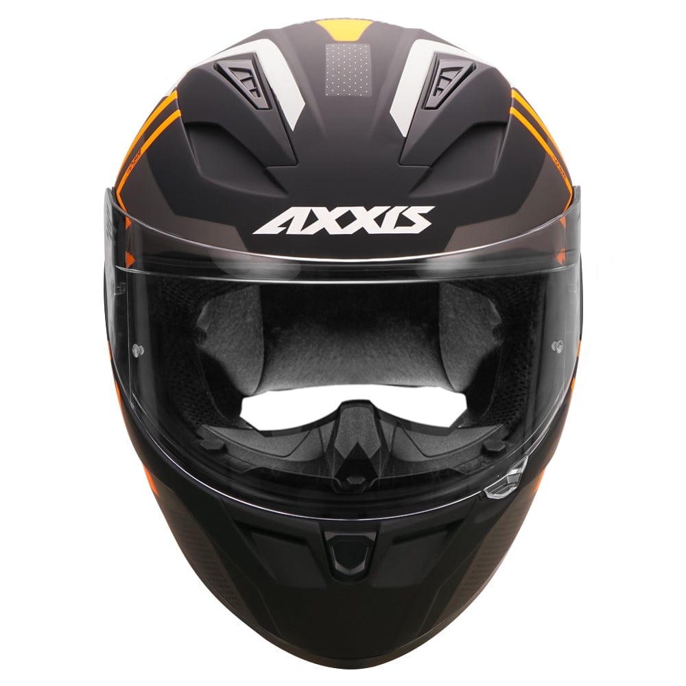 Destination Moto Axxis Segment Leders Black Grey Orange Motorcycle Helmet