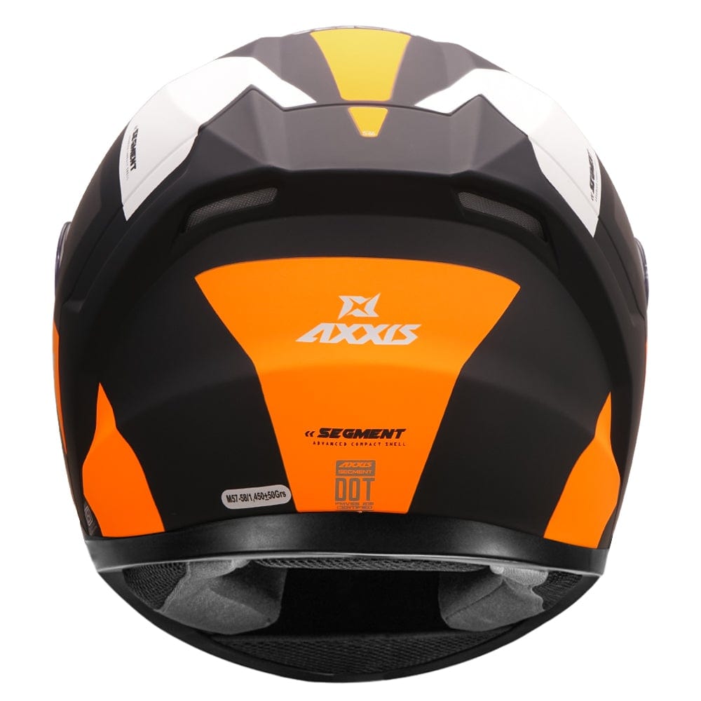 Destination Moto Axxis Segment Leders Black Grey Orange Motorcycle Helmet