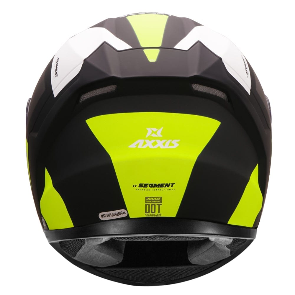 Destination Moto Axxis Segment Leders Matt Black Fluorecent Yellow Motorcycle Helmet