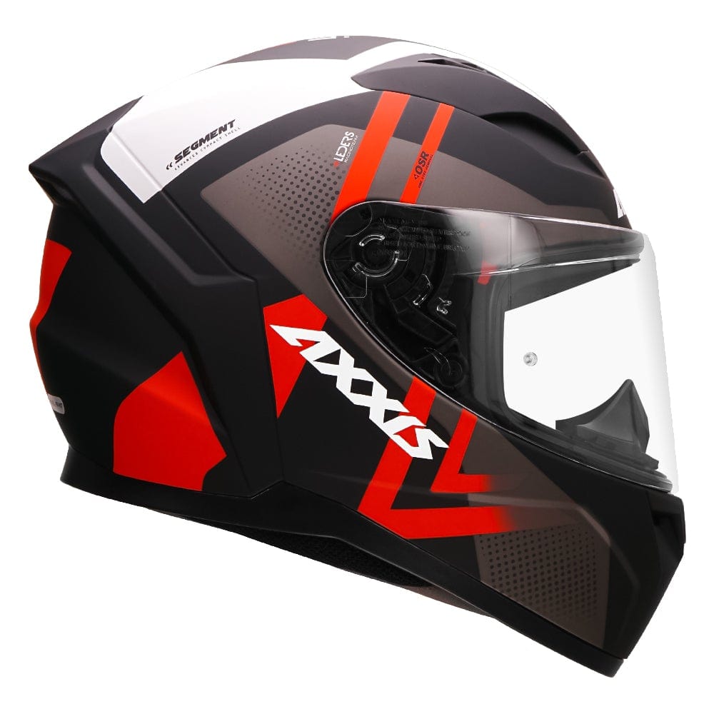Destination Moto Axxis Segment Leders Matt Black Grey Red Motorcycle Helmet