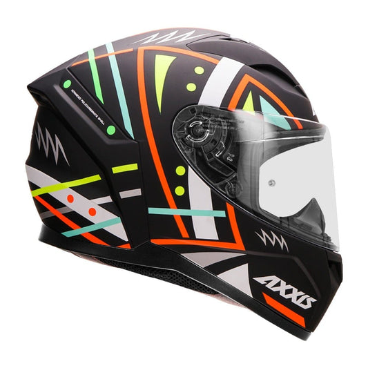 Destination Moto Axxis Segment Mandalha Gloss Black Motorcycle Helmet