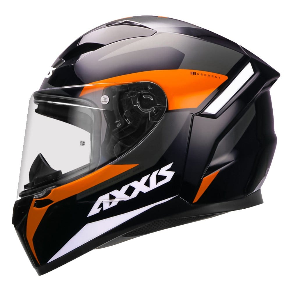 Destination Moto Axxis Segment Ocean Black Orange Motorcycle Helmet