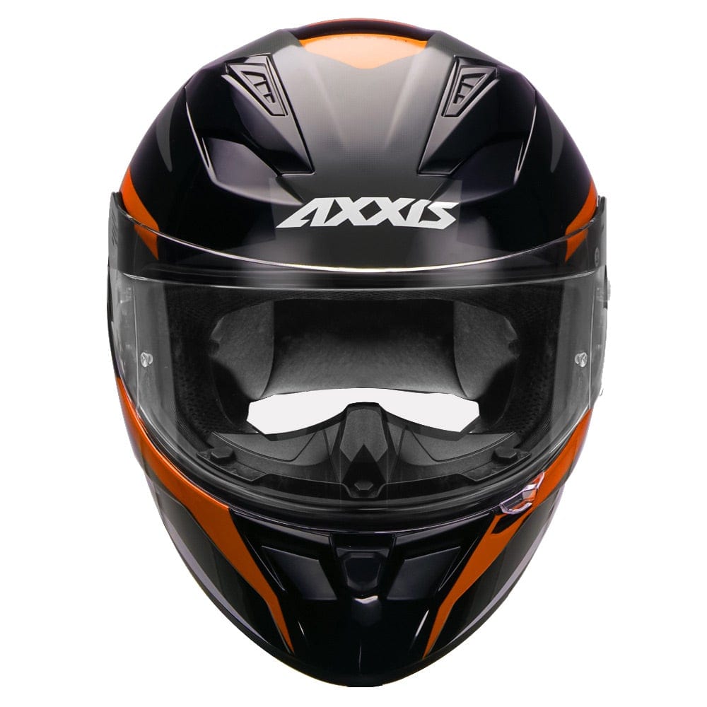Destination Moto Axxis Segment Ocean Black Orange Motorcycle Helmet