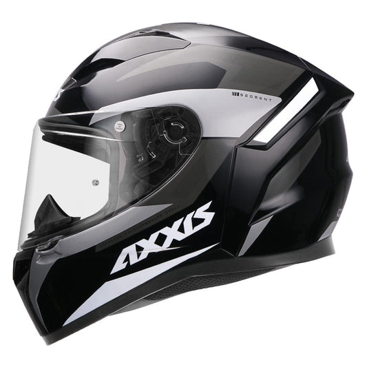 Destination Moto Axxis Segment Ocean Gloss Black Grey Motorcycle Helmet