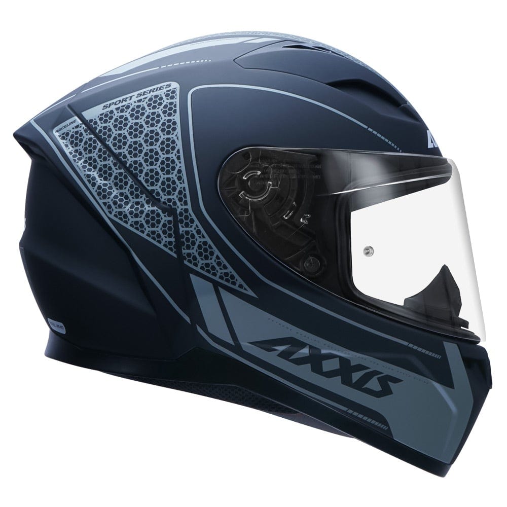 Destination Moto Axxis Segment Raceline Grey Motorcycle Helmet