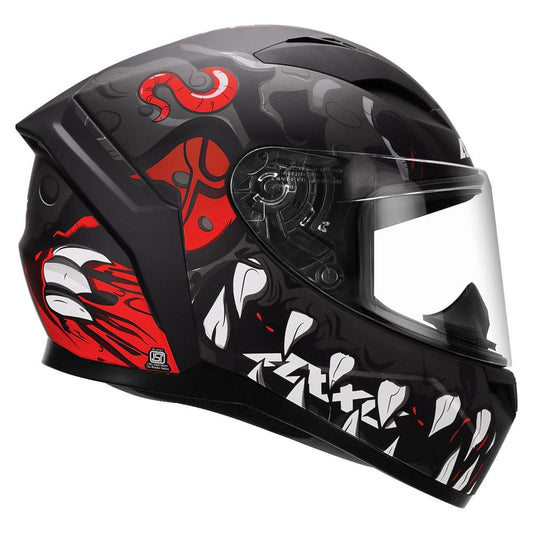 Destination Moto Axxis Segment Scratch Matt Grey Red Motorcycle Helmet