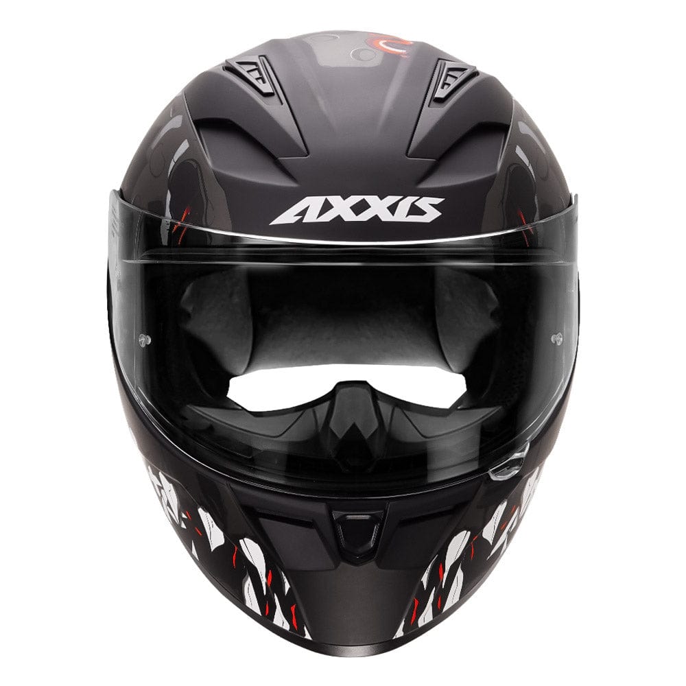 Destination Moto Axxis Segment Scratch Matt Grey Red Motorcycle Helmet