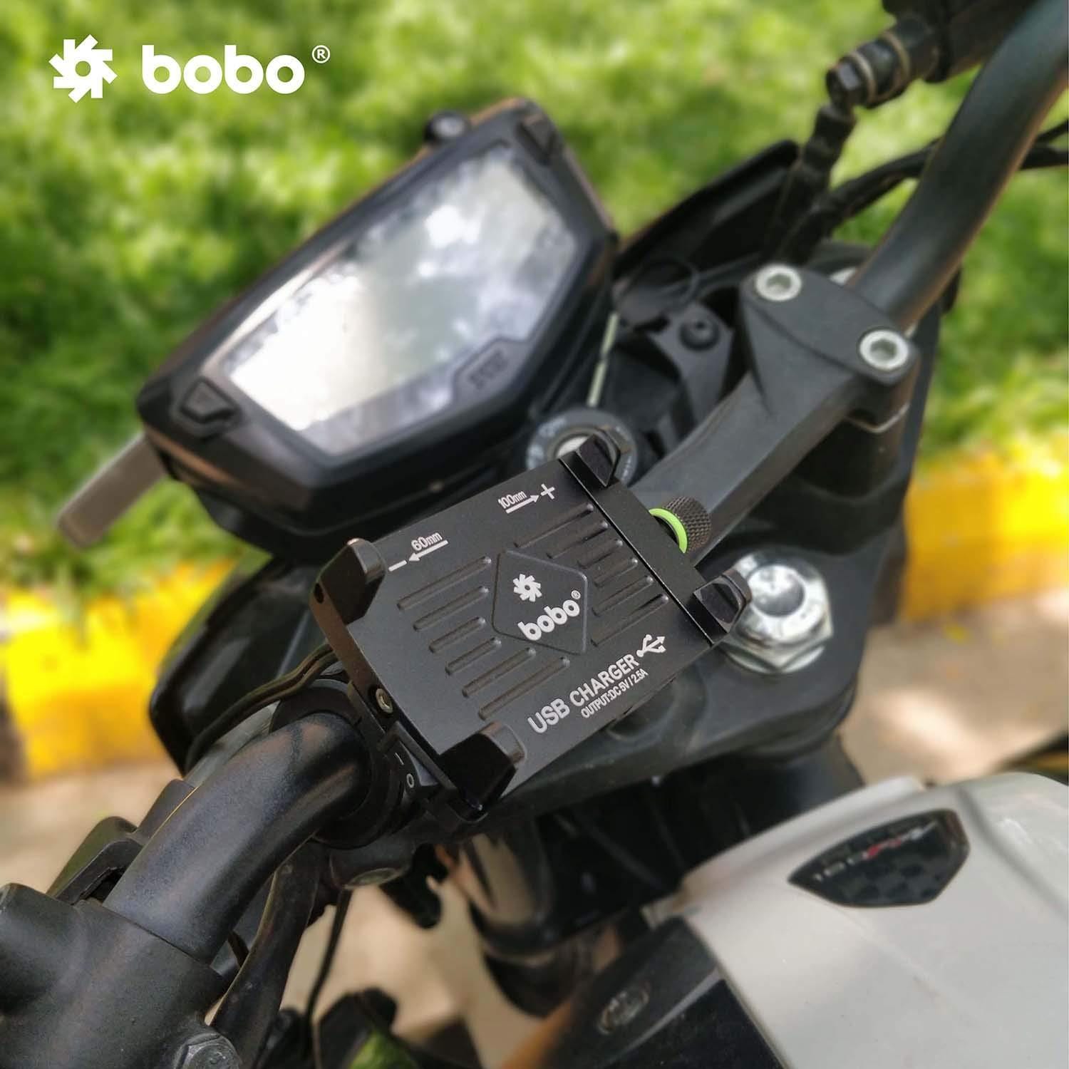 Bobo Gears BOBO BM2 Claw-Grip Aluminium Bike Phone Holder (with 2.5A USB charger) Motorcycle Mobile Mount