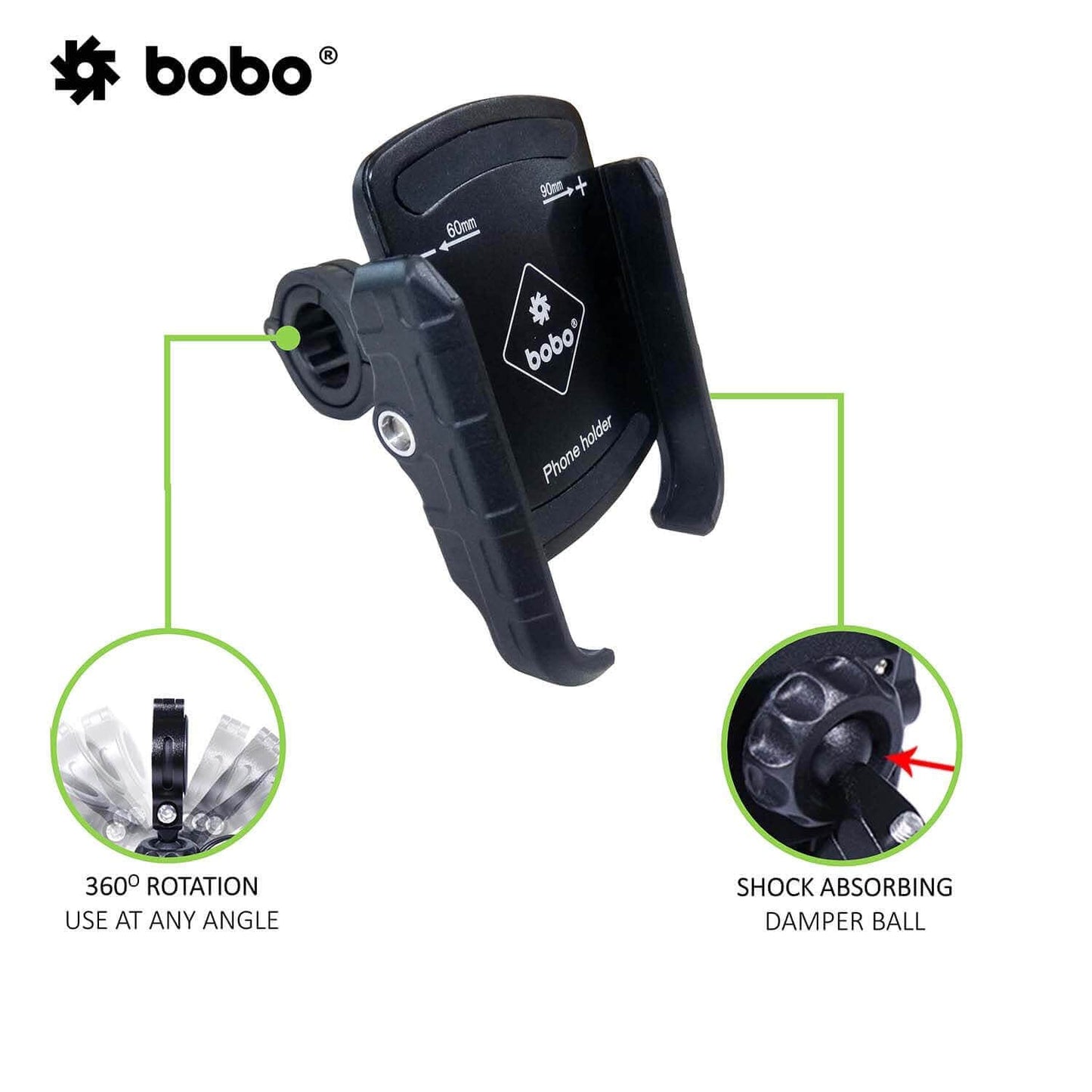 Bobo Gears BOBO BM4 Jaw-Grip Bike / Cycle Phone Holder Motorcycle Mobile Mount