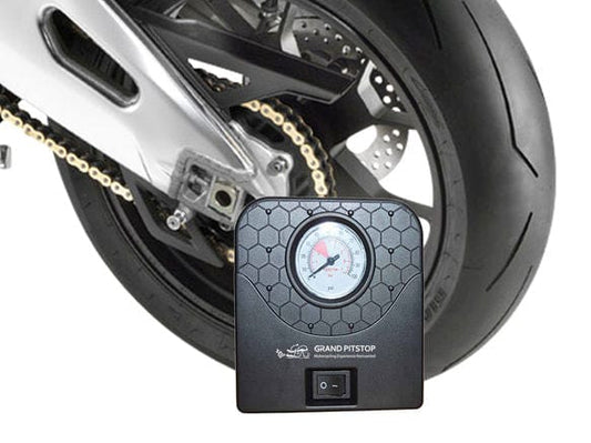 Destination Moto GrandPitstop Electric Tyre Inflator with Dual Connecting Port – Air compressor pump for Car and Motorcycle