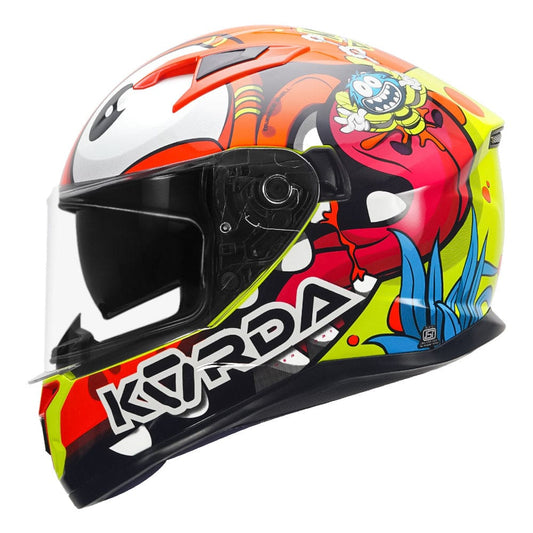 Destination Moto KORDA TOURANCE BADLIY GLOSS ORANGE YELLOW HELMET