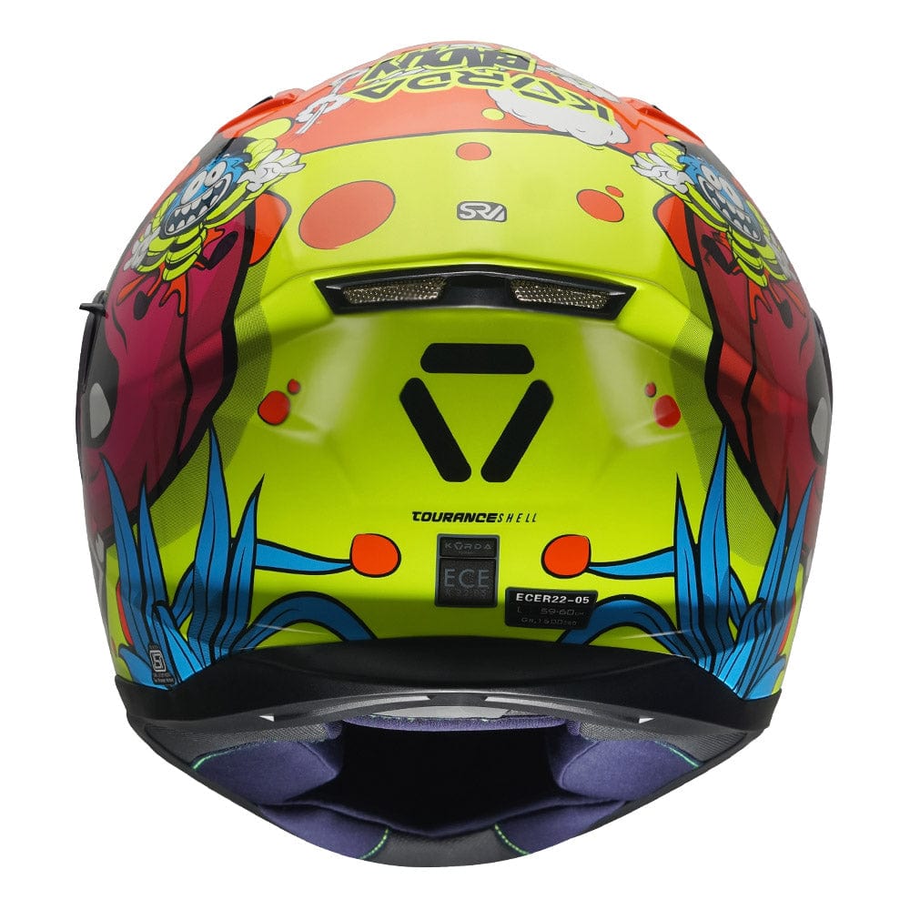 Destination Moto KORDA TOURANCE BADLIY GLOSS ORANGE YELLOW HELMET