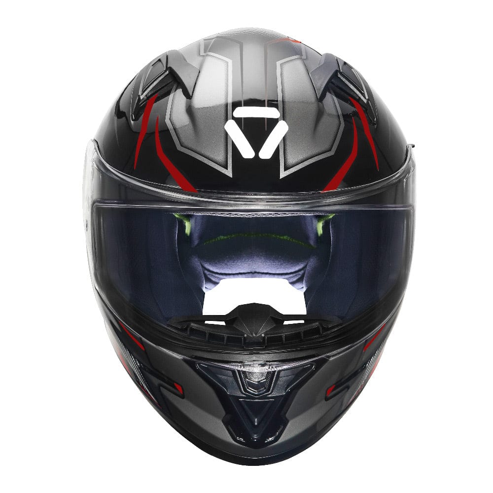 Destination Moto KORDA TOURANCE LEAD GLOSS BLACK GREY RED HELMET