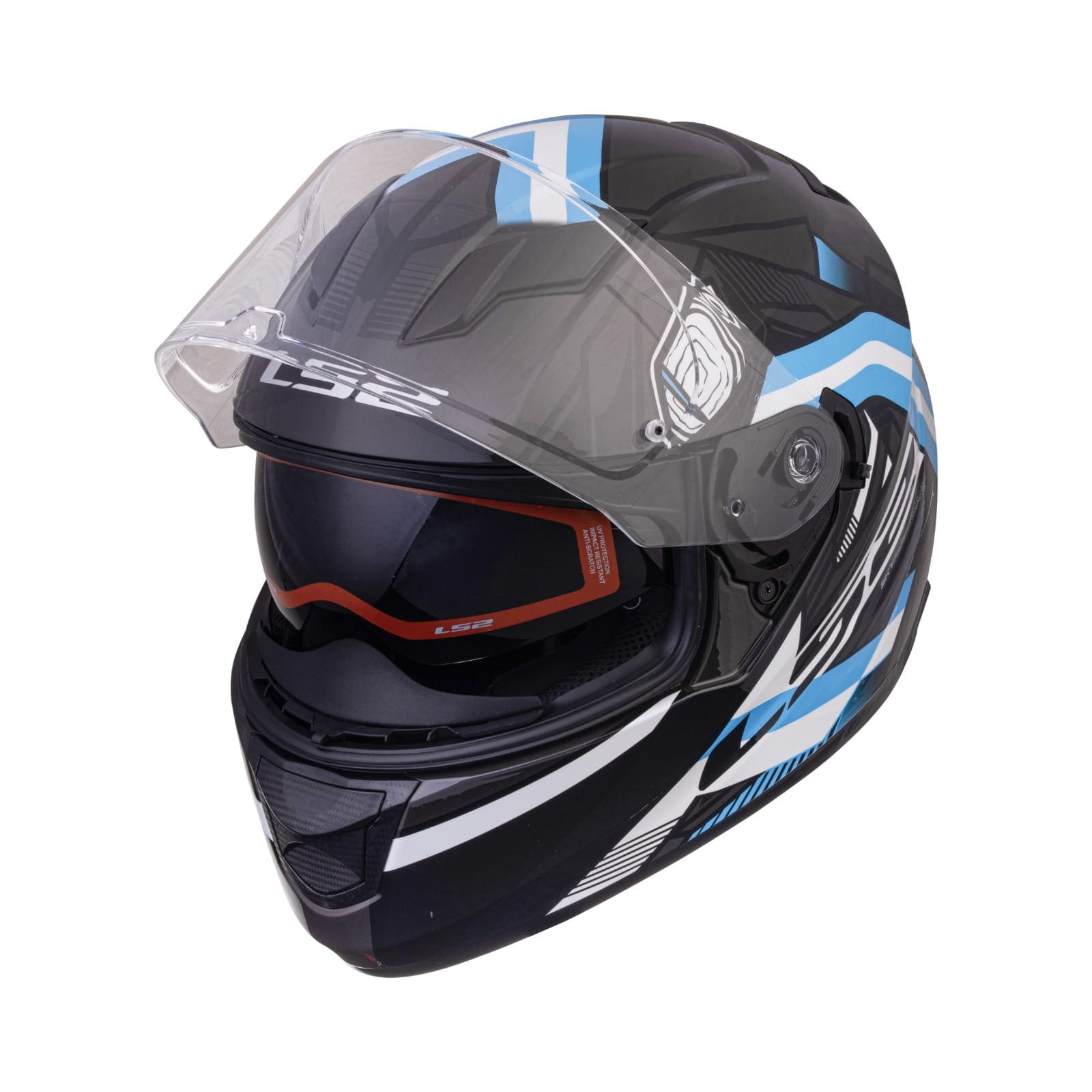Destination Moto LS2 FF320 STREAM EVO REFLEX HELMET GLOSS BLACK BLUE WITH PINLOCK