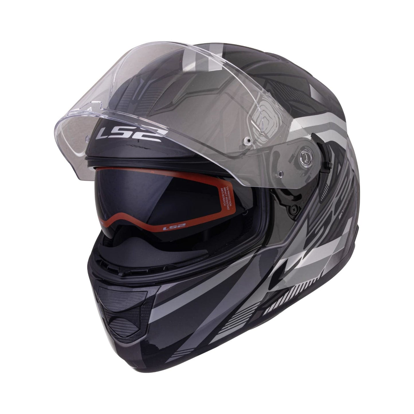 Destination Moto LS2 FF320 STREAM EVO REFLEX HELMET GLOSS BLACK SILVER WITH PINLOCK