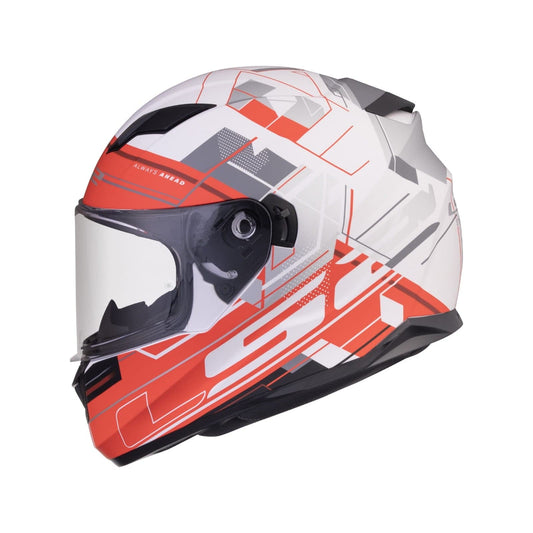 Destination Moto LS2 FF320 STREAM EVO SCAPE HELMET GLOSS WHITE RED WITH PINLOCK