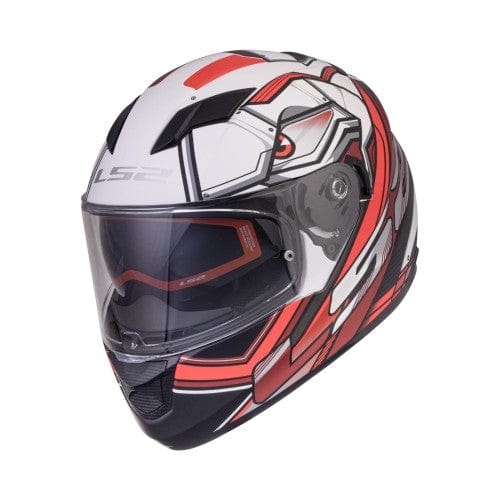 Destination Moto LS2 FF320 STREAM EVO XDRON HELMET MATT WHITE RED WITH PINLOCK