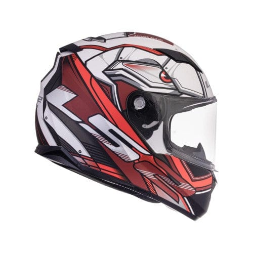 Destination Moto LS2 FF320 STREAM EVO XDRON HELMET MATT WHITE RED WITH PINLOCK