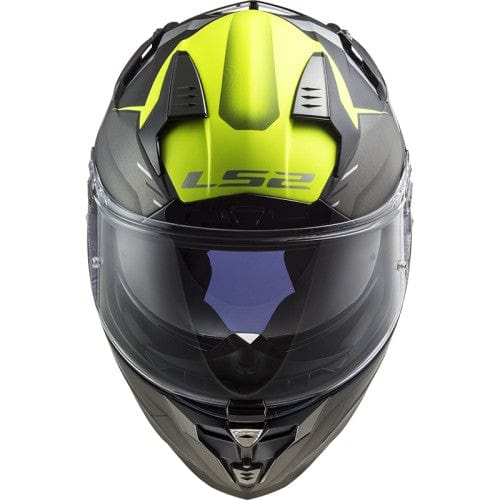 Destination Moto LS2 FF327 CHALLENGER ALLERT MATT TITANIUM H-V YELLOW HELMET